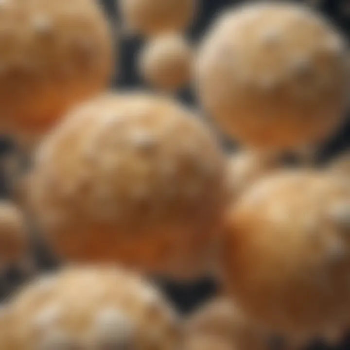 Microscopic view of yeast cells during fermentation