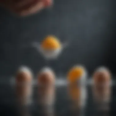 Floating Eggs Demonstration Eggs floating in a bowl of water.