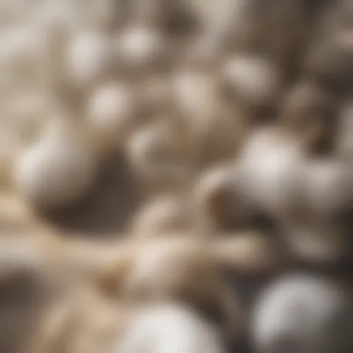 Close-up of garlic cloves with a scientific background