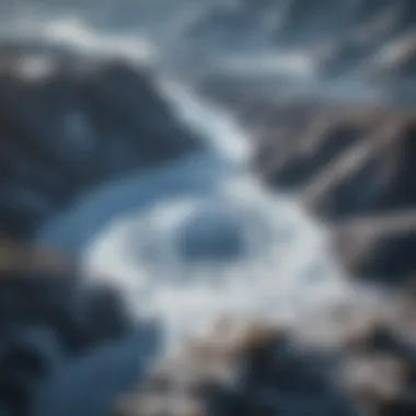 Aerial view of an ecosystem affected by diminishing ice reserves