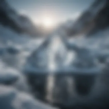 Glacial melt showcasing the transition of solid ice to liquid water