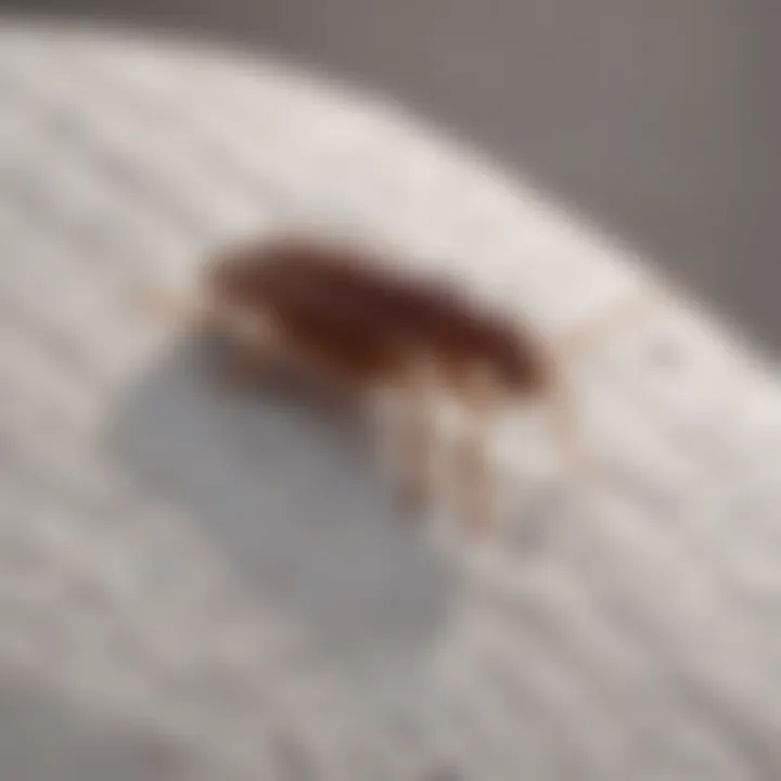 Bed bug hiding in a mattress seam