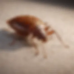 Close-up of a bed bug on fabric