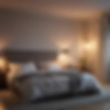 Calming Sleep Environment A serene bedroom with dim lighting to depict a calming atmosphere for sleep.