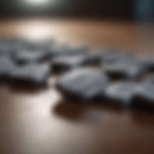 Close-up of iron tablets with a soft focus background