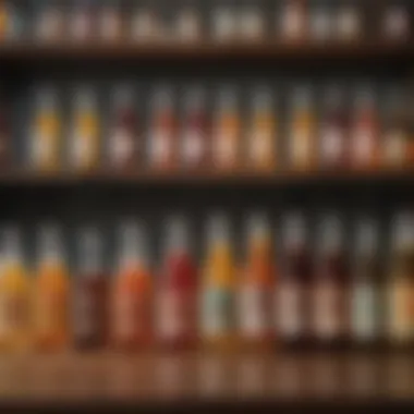 A Spectrum of Flavors: The Diversity of Kombucha Various flavors of kombucha bottles on display