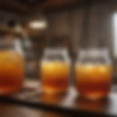 Fermentation process of kombucha in a jar