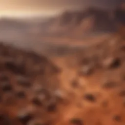 A vibrant illustration of Mars showcasing its surface, highlighting potential habitats for microbial life.