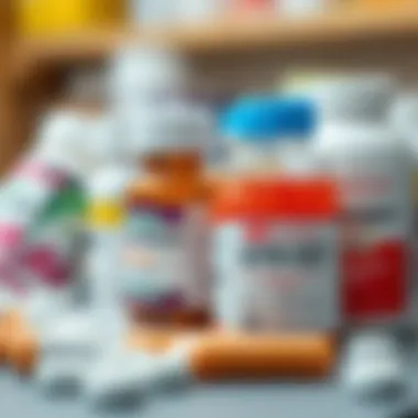 An array of over-the-counter medications for headache management