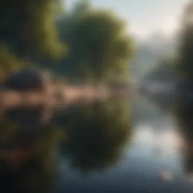 Mindfulness and Tranquility A serene landscape illustrating mindfulness and tranquility
