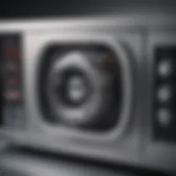 Close-up view of a magnetron used in microwave ovens