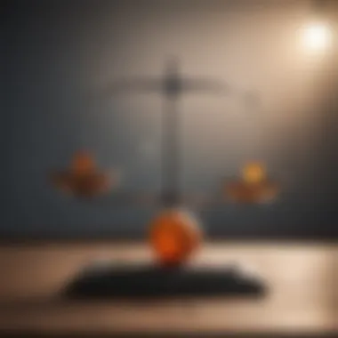 Visual metaphor of impulse regulation with a balancing scale