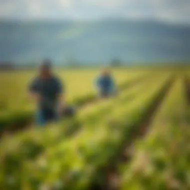 Farmers applying nitrate of soda to crops