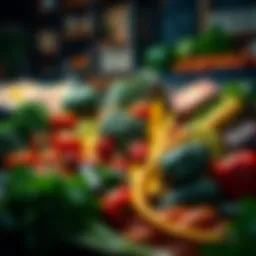 Colorful array of whole foods