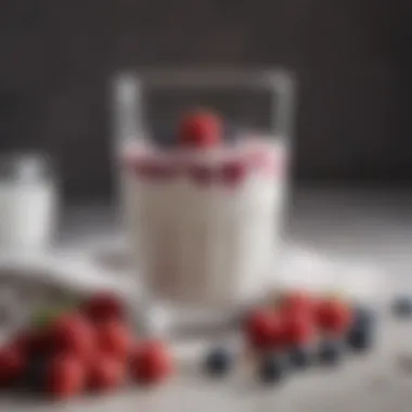 A glass of probiotic-rich yogurt with berries