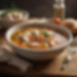 A vibrant bowl of chicken soup rich in nutrients.