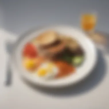 Balanced Meal Highlighting Vitamin D Sources A balanced plate showcasing a meal high in vitamin D