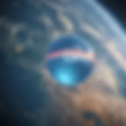 Illustration of the ozone layer depletion over the Earth