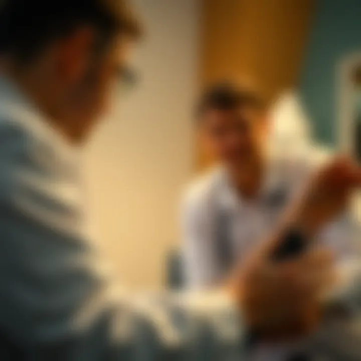 Consultation between a patient and a prosthetics expert.