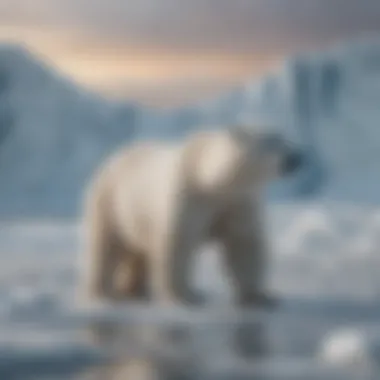 Habitat Loss Due to Climate Change Polar bear on thinning ice demonstrating habitat loss