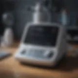 Portable mini ultrasound machine in a clinical setting