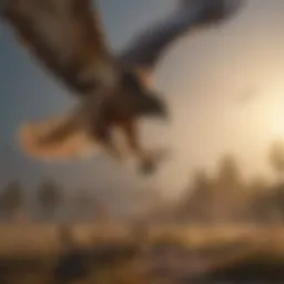 A hawk in flight, showcasing its hunting prowess.