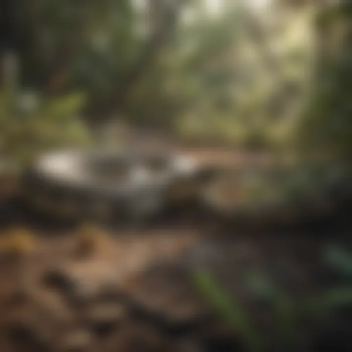 An illustration of a snake blending into its environment.