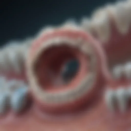 Visual representation of dental enamel structure at the microscopic level.