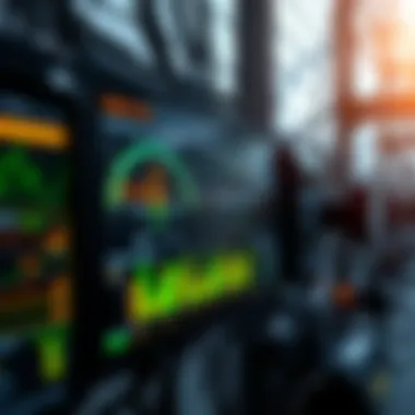 A smart grid interface displaying real-time energy data