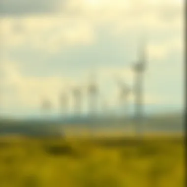 Wind turbines in a vast landscape symbolizing energy transition