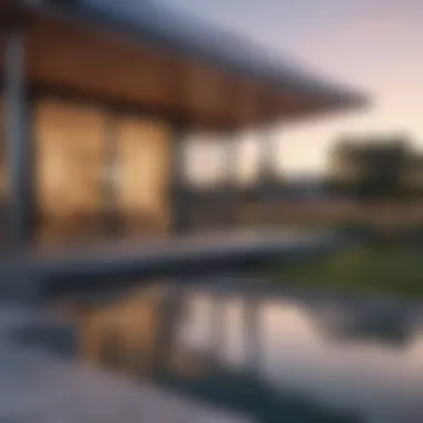Modern Architecture of Renewable Homes Sleek modern architecture of a renewable home with solar panels