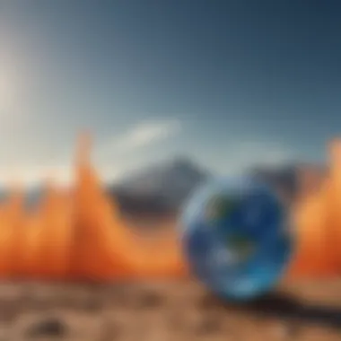 Rising Global Temperatures Over Time Graph illustrating the rising temperatures over the decades due to climate change