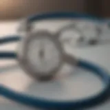 Close-up of a stethoscope watch in a clinical setting