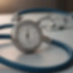 Close-up of a stethoscope watch in a clinical setting