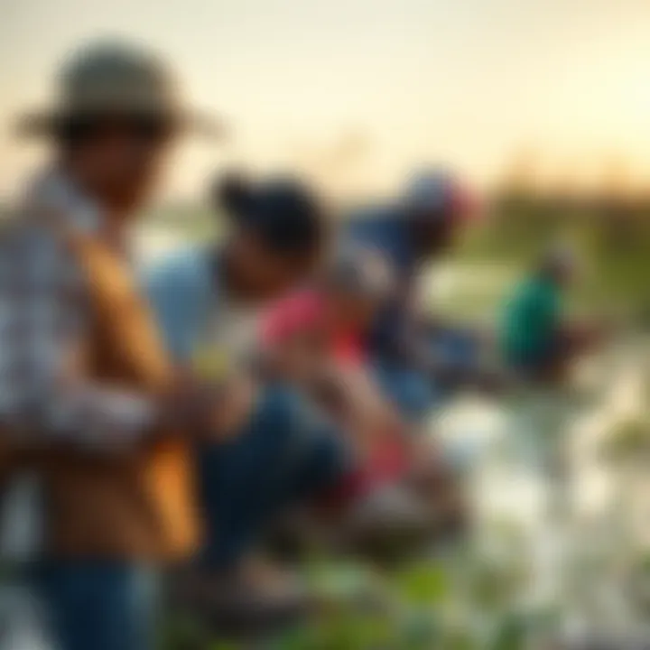 Community Involvement in Conservation Community members engaging in wetland conservation activities