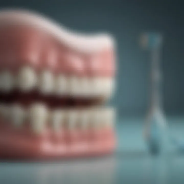 An array of dental care products for oral hygiene