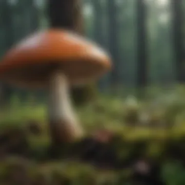 Lethal Mushroom in Its Natural Habitat A close-up of a lethal mushroom in its natural habitat