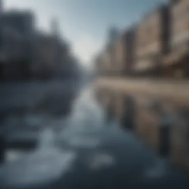 Coastal City and Climate Change Coastal city impacted by rising sea levels