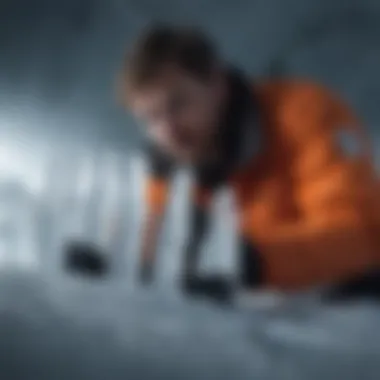 Researching Climate History Through Ice Cores Scientific research team studying ice core samples