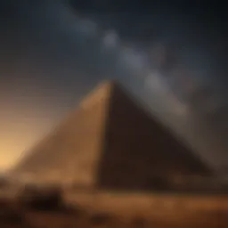 The Great Pyramid of Giza under a starlit sky
