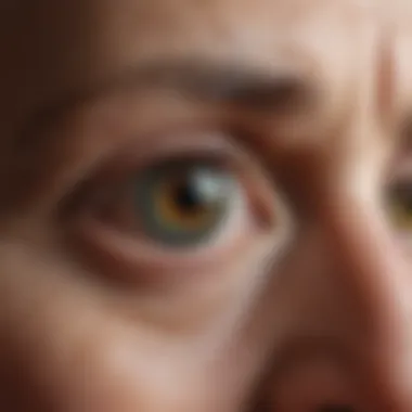Age-Related Changes in Vision Close-up of an elderly eye showcasing age-related changes.