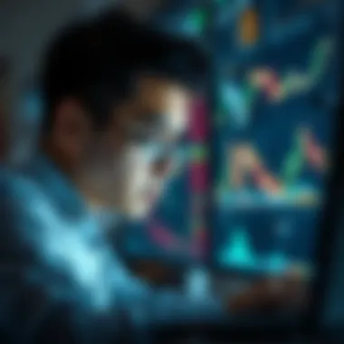 Analyzing Market Data A focused trader analyzing market data