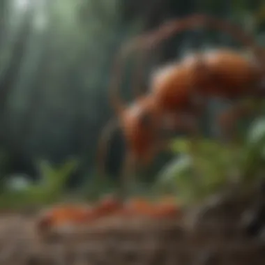 Behavioral Changes in Ants Infected by Cordyceps Ants displaying altered behavior due to Cordyceps infection