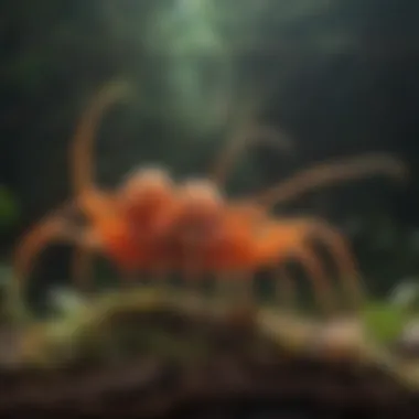 Close-up of Cordyceps fungus growing on an ant