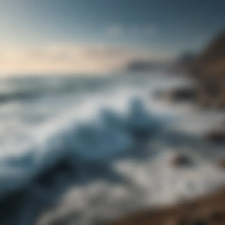 Illustration depicting the effects of rising sea levels on coastal regions