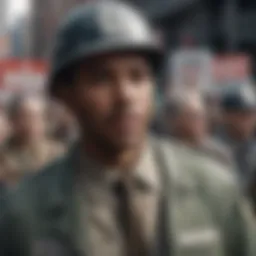 Protesters advocating for civil rights amidst adversity