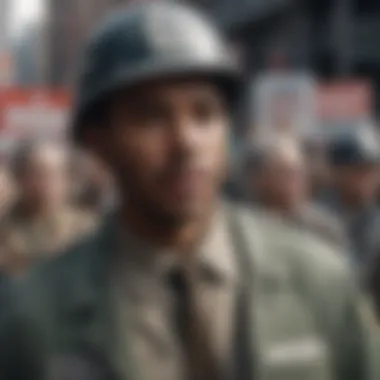 Protesters advocating for civil rights amidst adversity