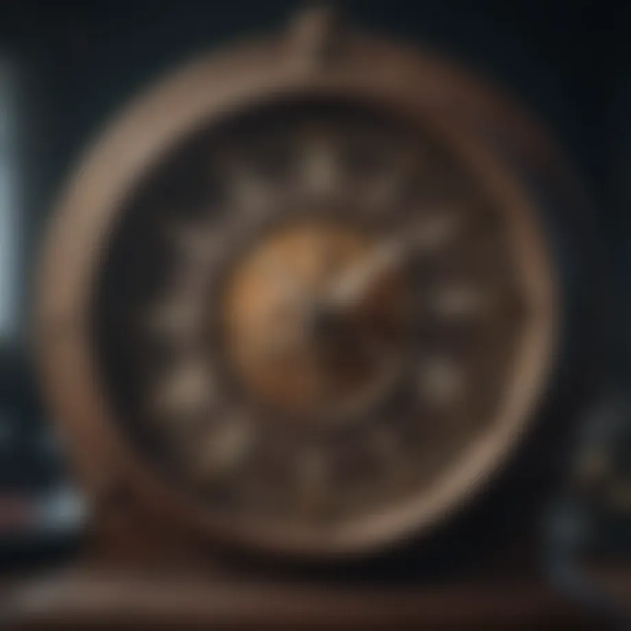 Historical clock showing the change in time