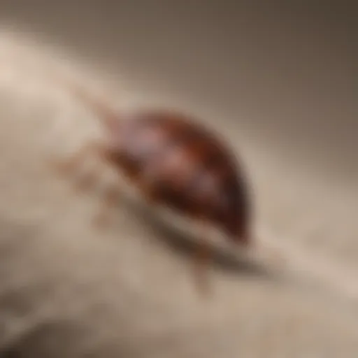 Close-up of bed bug on fabric