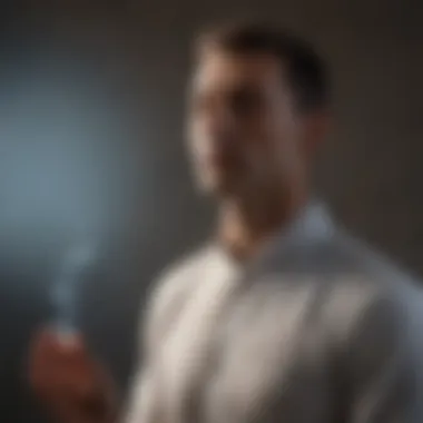 Calm individual meditating and focusing on breath